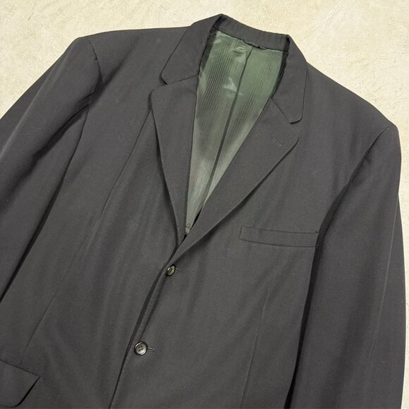Vintage Bespoke 1961 Blazer Jacket Wool Heavyweight Sport Coat Black 46R - Picture 3 of 10